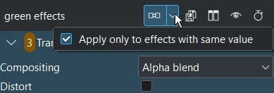 effect value on grouped clips