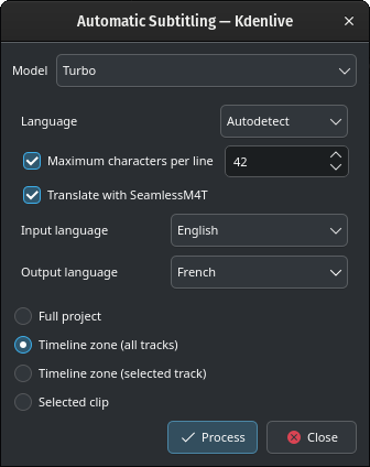 Whisper SeamlessM4T: Choose input and output language