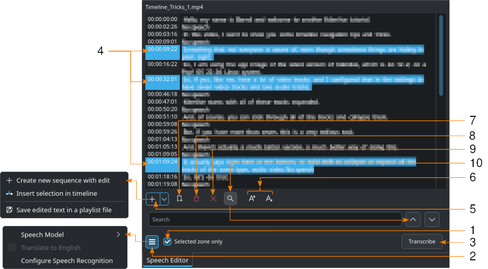 Speech editor