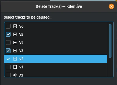 Delete track(s)