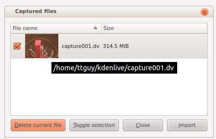 Kdenlive_Captured_files_dialog