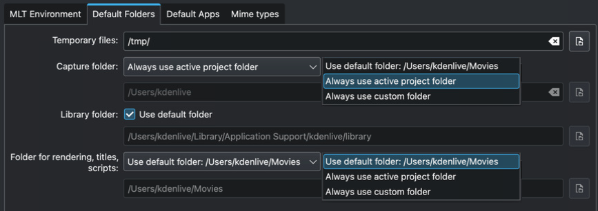Kdenlive_Configure_environment_default_folders_MacOS