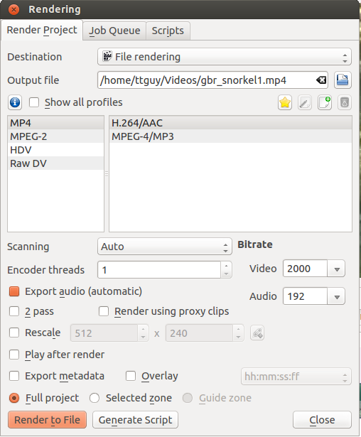 File rendering dialog - ver 0.9.8