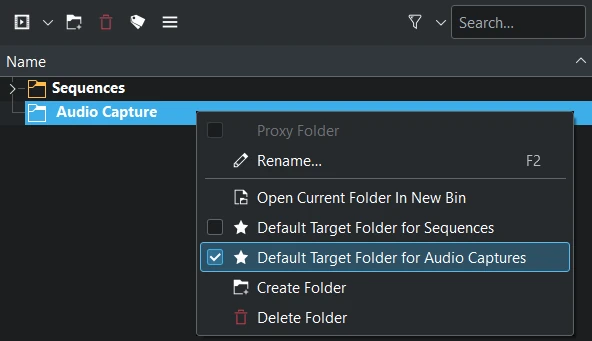 audio capture folder