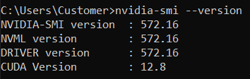 CUDA version installed