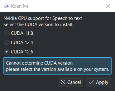 CUDA version to be installed
