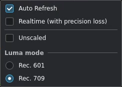 kdenlive scopes basic options