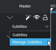 drop down menu to the subtitle manager