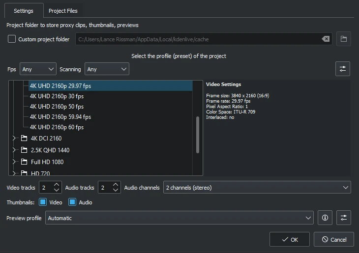 kdenlive21.04_new_project_window