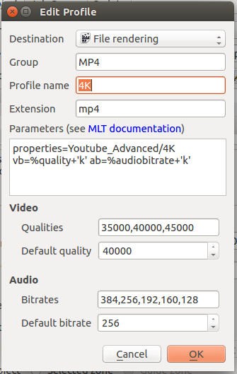 rendering profile 4K
