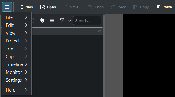 Kdenlive_Menubar_off